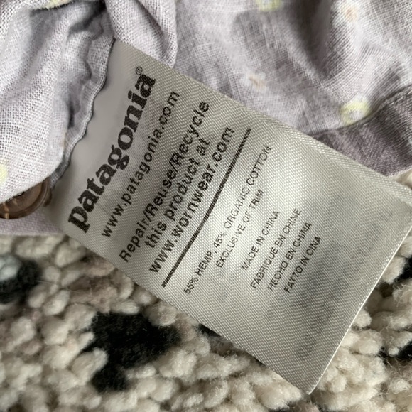 Patagonia Hemp Organic Cotton Blend Daisy Lemon Print Short Sleeve Shirt Small - Picture 14 of 16